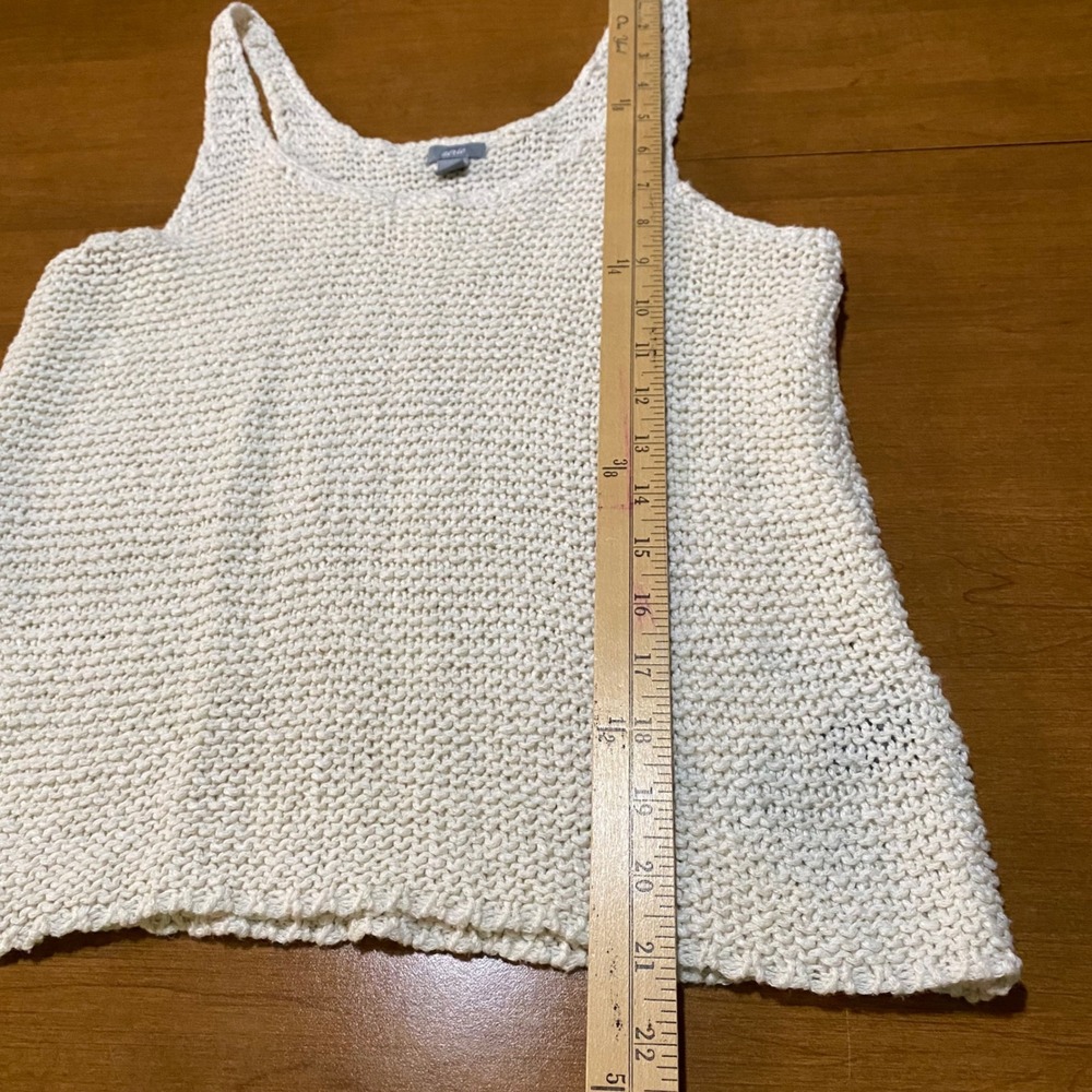Aerie Cream Ivory Chunky Knit Tank Top Scoop Neck Sleeveless Sweater Boho Small - Picture 4 of 8